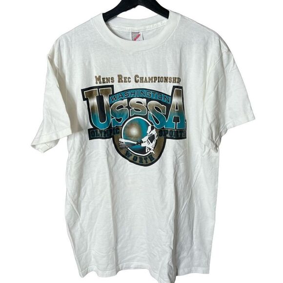 VTG Rec USSSA Baseball Softball USA T Shirt Large - Picture 1 of 4